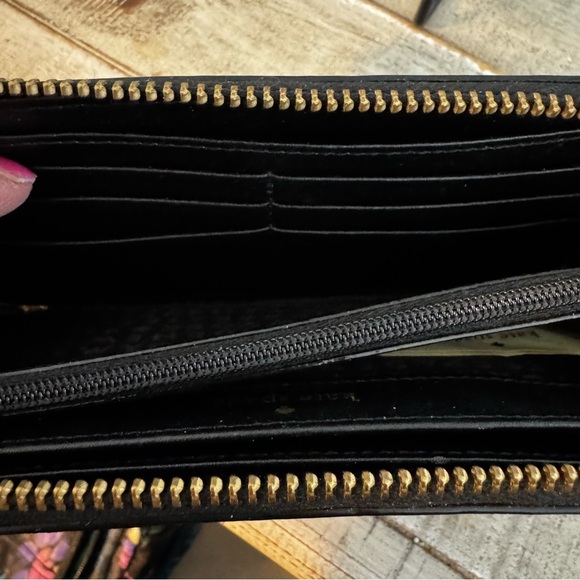 Kate spade meow cat tiger long wallet glitter sequins embroidered novelty - Picture 3 of 10